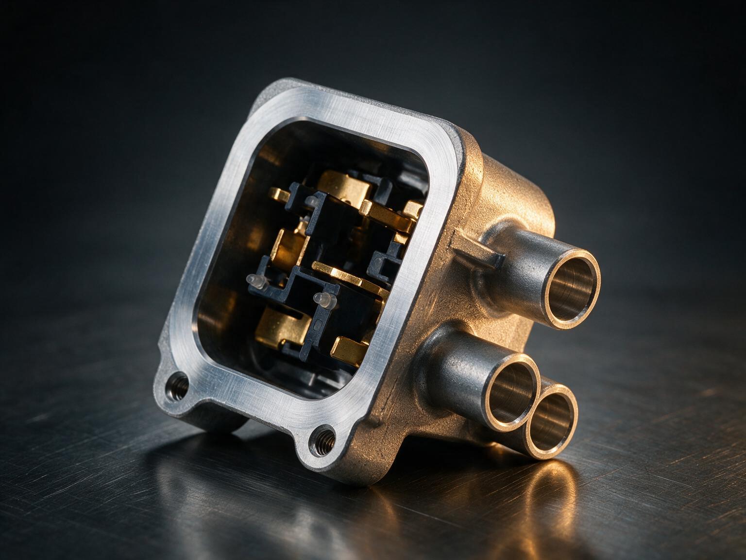 Die cast EV connector housing with CNC finished sealing face