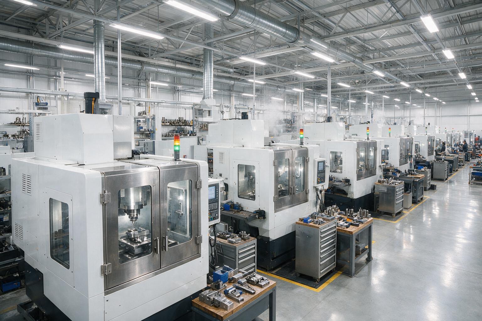 Sunmy Hardware CNC machine shop floor in Shenzhen