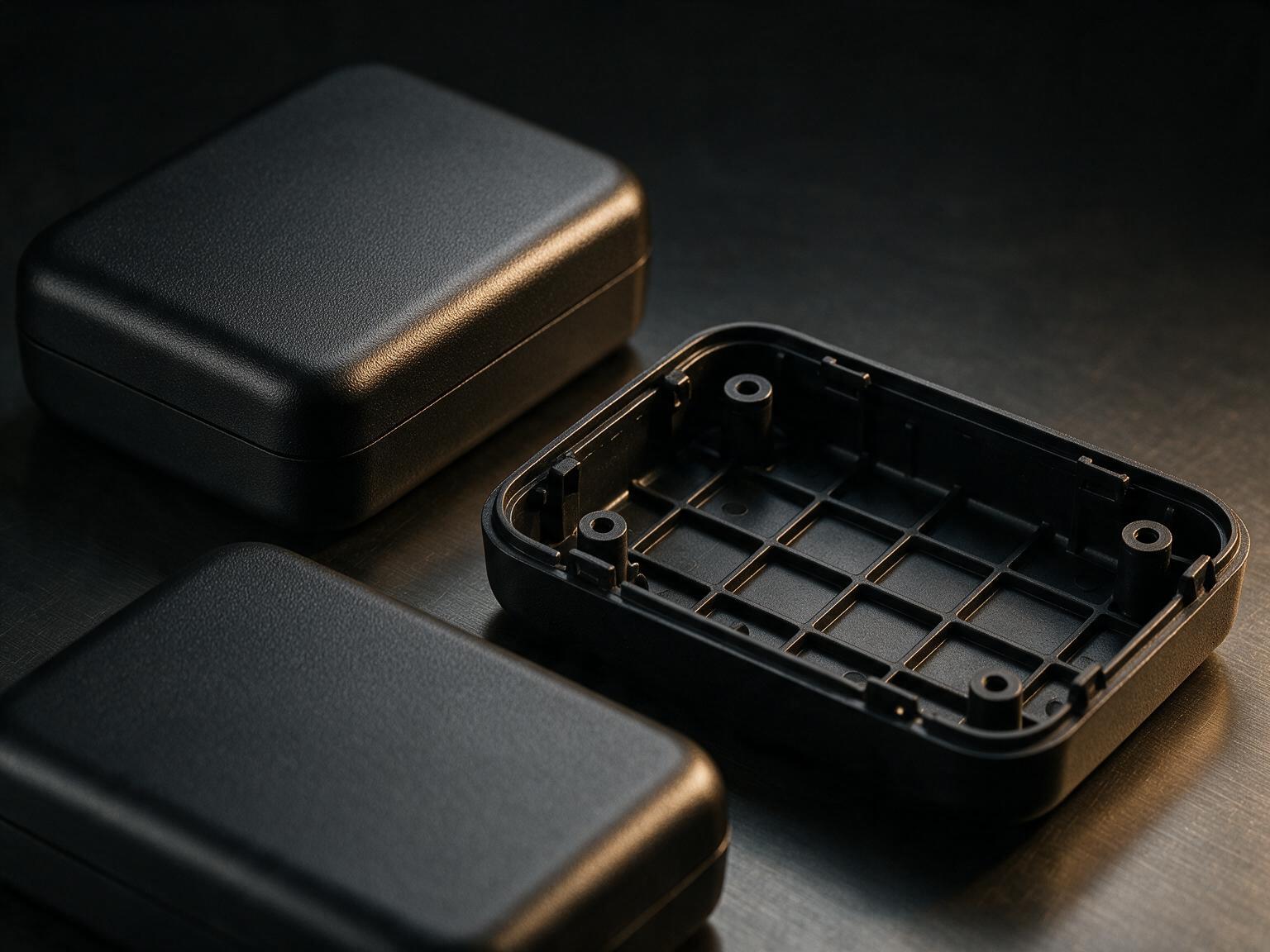 Injection molded electronics enclosure set